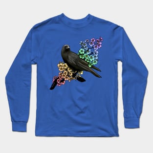 Crow in Rainbows Long Sleeve T-Shirt